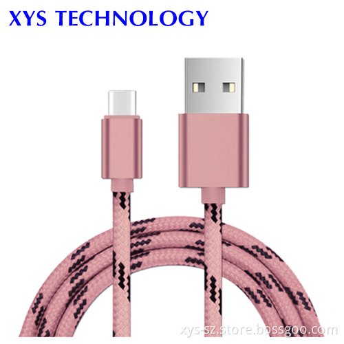 New Arrival Customized Wholesale Braid Type C usb cable, USB Charger Type C Cable